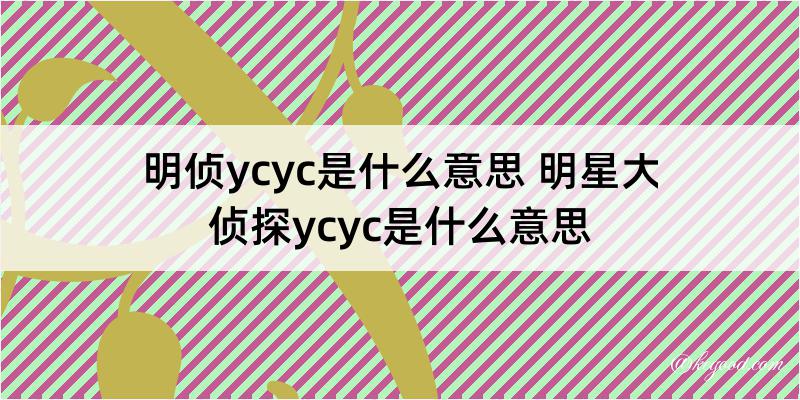 明侦ycyc是什么意思 明星大侦探ycyc是什么意思